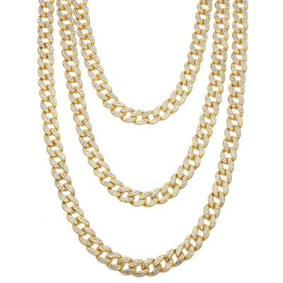 China Wholesale china exquisite jewelry gold appearance 18k gold link set hip hop necklace cuban jewelry for sale