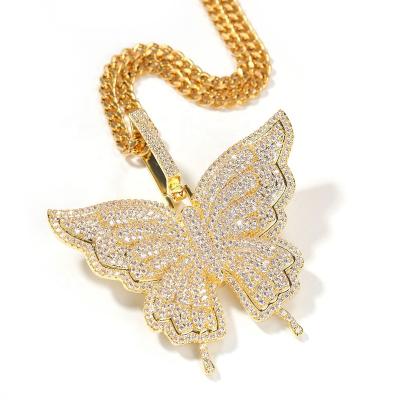 China 2020 Most Exquisite Butterfly Hip Hop Products Appearance Women Accessories Cuban Chain Jewelry for sale