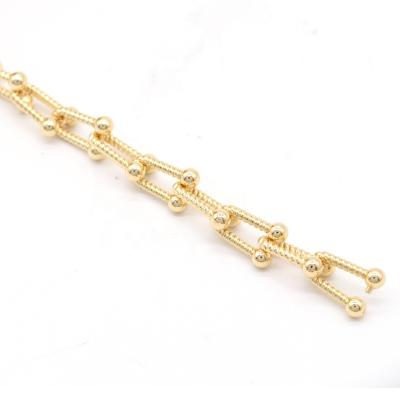 China Exquisite Latest Appearance Women Chunky Necklace 18K Thick Gold Plated Brass U Chain With High Quality for sale