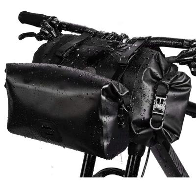 China Generous Capacity 2PC Bike Handlebar Bag Set Bicycle Front Tube Bag Large Capacity Waterproof Shoulder Bag for sale