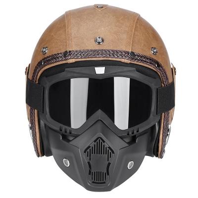 China mountaineering/retro custom motorcycle outdoor helmet by recycling/motorcycle half helmet common sports and other outdoor leather for outdoor riding for sale