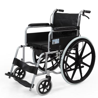 China Adult Foldable Height Adjustable Steel With Toilet With Four Brakes Disabled Older Scooter Wheelchair for sale