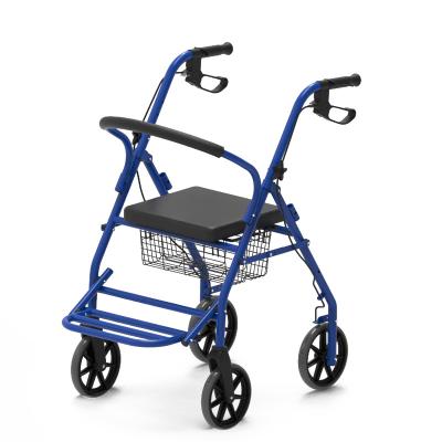 China Collapsible older cart with walker wheeled four wheel foldable scooter to help shopping cart rest chair for sale