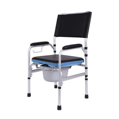 China Pregnant Women Toilet Chair Rehabilitation Elder Portable And Light Weight Adjustment High Back Mobile Toilet Chair for sale