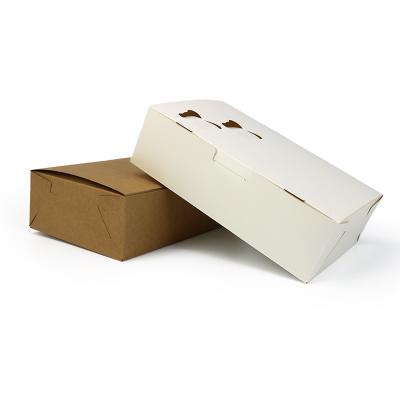 China Viable Take Out Container Food Box Plastic Recyclable Benefits Lunch Takeaway Disposable Packaging Paper Box for sale