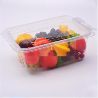 China Recyclable Plastic Friut Plastic Box Pet Recyclable Calmshell Salad Packing Box Fruit Containers for sale