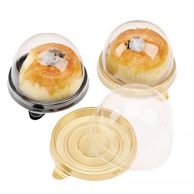 China Bulk Mini Recyclable Round Bakery Cake Packaging Transparent Biodegradable Box for sale