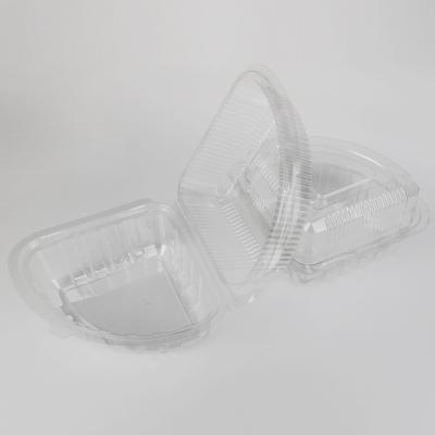 China Custom Clear Triangular Disposable Eco-Friendly Plastic Bulk Daily Packing Cake Packaging Box for sale