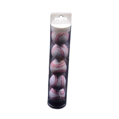 China Recyclable transparent plastic round box for tennis ball packaging, clear PE tube with hook for golf balls packaging for sale