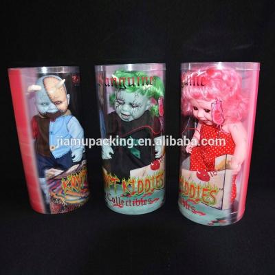 China 2015 factory wholesale plastic round box recyclable for doll for sale