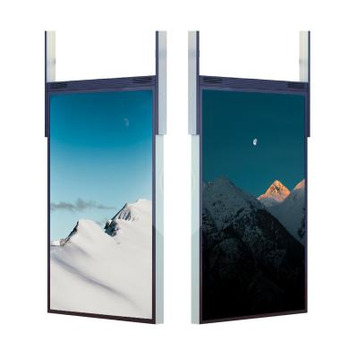 China ODM High Brightness Semi-outdoor Double Store Facing Ceiling Hanging LCD Panel Sign Advertising Digital Window Signage Display for sale