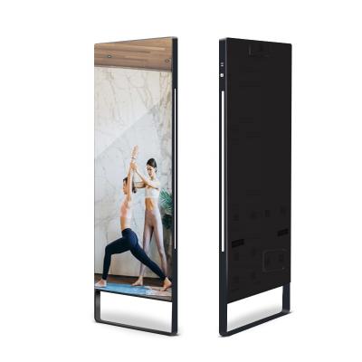 China High Quality Floor Standing LCD Interactive Screen Smart Touch Workout Fitness Mirror For Home 940.2*529MM for sale