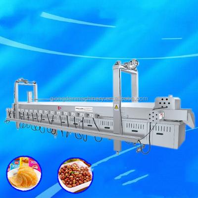 China Factory Large Capacity Conveyor Chip Continuous Deep Fryer Industrial Propane Chips Frying Machine for sale