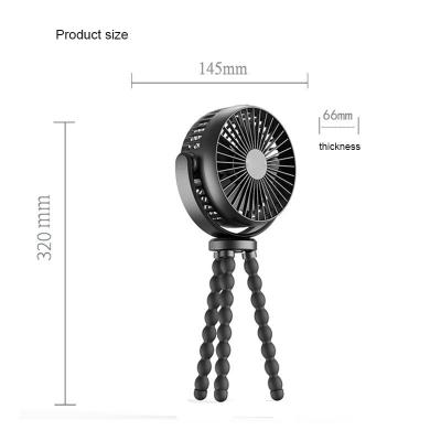 China New Innovation Portable Multi-Function Flexible Tripod Mini Large Capacity Handheld USB Clip USB Fan for Stroller Outdoor Office for sale