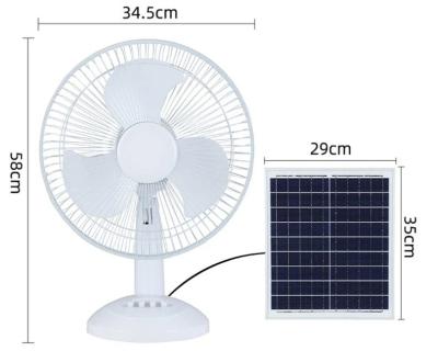 China Factory direct solar charging 16 inch solar table fan dc9v 15w rechargeable portable wind speed fan 3 with charger adapter 1.5A for sale