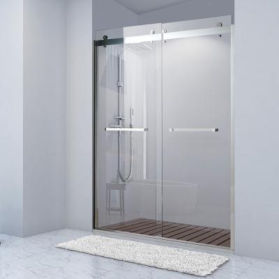 China Modern Ready Made Bathroom Tempered Glass Sliding Shower Door for sale