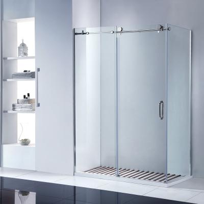 China Modern Large Roll Shower Enclosure 8/10MM Tempered Glass Shower Room Sliding Frameless Shower Enclosure for sale