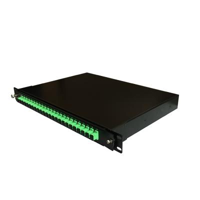 China FTTH LAN fos SC 1U APC PLC Splitter Box 24 Ways ODF Rack Mount Exquisite Chassis for sale