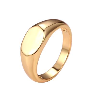 China Custom simple INS simple fashion naked body jewelry stamp men's ring cold and cool gold ring women and can be engraved ring for sale