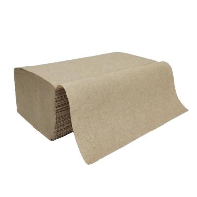 China Pulp Recycled Kraft V Fold Paper Towel Brown Single Fold Paper Towel Recycle V Fold Towel Paper To USA Standard for sale