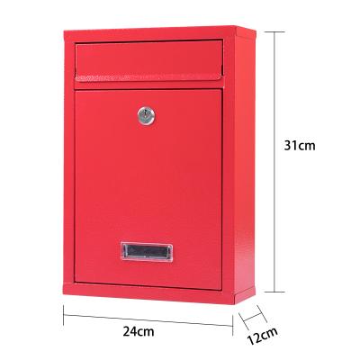 China Wall Mounted Home Letter Box Set Letter Red Color Small Mailbox Galvanized Steel Mailboxes Residential Modern for sale