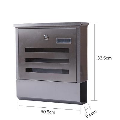 China Stainless Steel Wall Mounted Mailbox Outdoor Locking Apartment Mailbox for sale