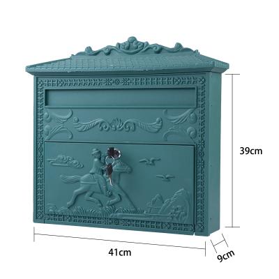 China Apartment Waterproof Modern Outdoor Metal Cast Aluminum Mini Mailbox Cover Mail Wall Mounted Mailbox for sale