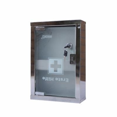 China High Quality Modern Glass Door Stainless Steel Medical Cabinet First Aid Kit And Medicine Box for sale