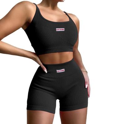 China Summer Women Two Piece Set Clothing Breathable 2 Piece Women Outfits Short Set Biker Shorts Set for sale