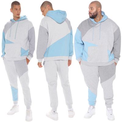 China Breathable Men Tracksuit Hit Color Sweatshirts Hoodies Jogging Sport Wear Logo Men Hoodie Two Pieces Custom Made Spots for sale