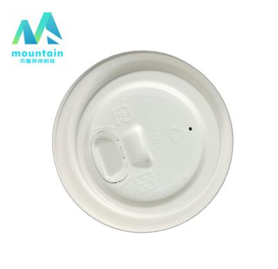 China Good Quality Biodegradable Cup Cover With 8oz 12oz 16oz Fiber Bagasse Sugarcane Coffee Strawless Lids Biodegradable Mug for sale