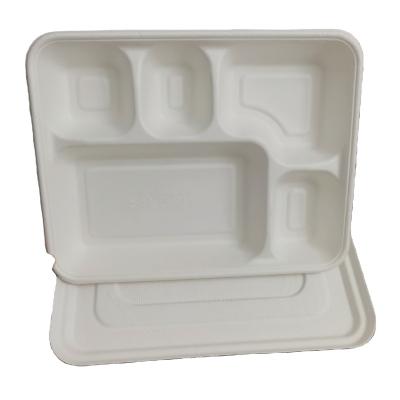 China Biodegradable Sugar Cane Biodegradable Tableware Take Out Clamshell Food Box for sale