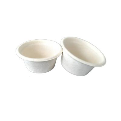 China 100% Biodegradable Compostable Sugarcane Bagasse Small Container 2oz Disposable Paper Cup for sale