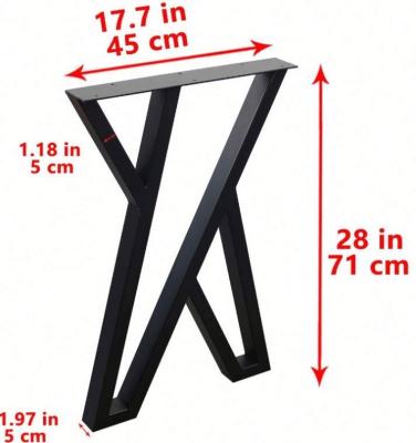 China Simplicity Modern Professional Workmanship Metal Table Legs Furniture Black Square Dining Legs For Office for sale