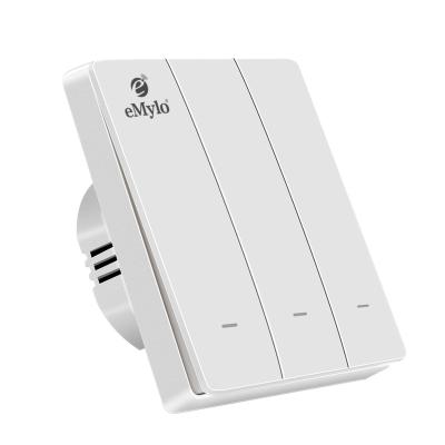 China ABS Zigbee Smart Wall Lamp Switch Rocker Switch Work with Central Zigbee Hub (3Gang) for sale