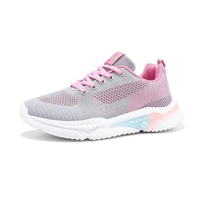 China Cushioning 2021 autumn new women's fashion lace-up breathable trend assorted color to fly woven sportswear shoes for sale