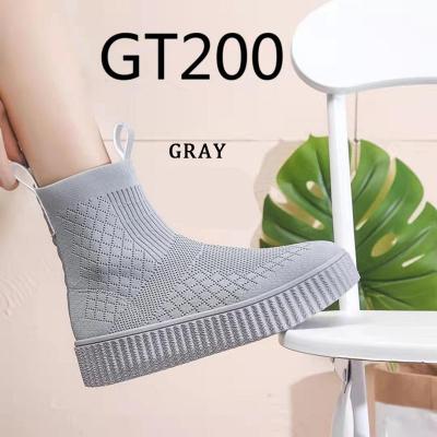 China New Breathable Mesh Thick Soled Women's Breathable Boots High Top Socks Shoes for sale