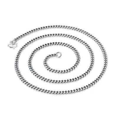 China Hiphop Fashion Hip Hop Jewelry 925 Sterling Silver Chains Cuban Link Chain Necklace For Women Mens for sale