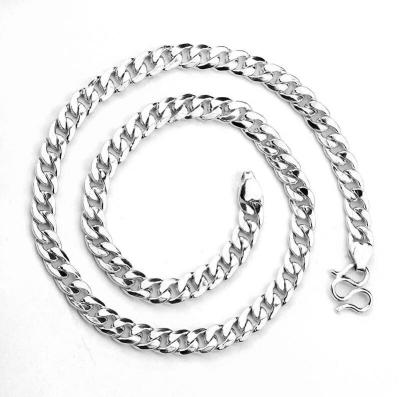 China Retro Hip Hop Men's And Cuban Punk Sterling Silver Link Chain Necklace 925 Women Fashions For Jewelry Pendant Necklace Make for sale