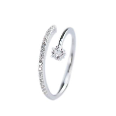 China Hiphop Luxury Minimalist Jewelry Heart Shaped Zircon Rings Delicate Simple Design Zircon Crystal 925 Rings for sale