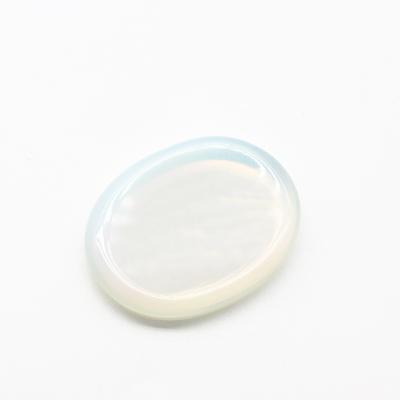 China art & Collectible Natural Polished Opalite Pocket Energy Healing Stone For Release Worry Effort Opalite Thumb Worry Stone for sale