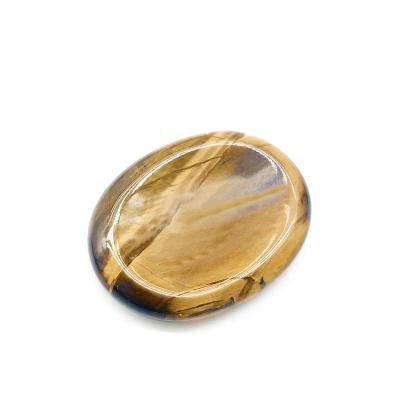 China Color Set or Natural Polished Oval Tiger Eye Worry Stone Chakra Reiki Balancing Stone Pocket Worry Therapy Fire Palm for sale