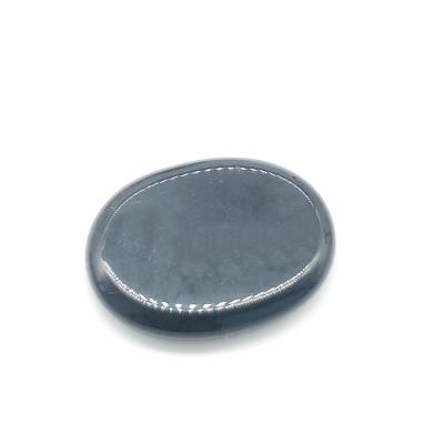 China Game or Color Fire Wholesale Polished Natural Obsidian Energy Palm Pocket Healing Stone Thumb Worry Stones for sale