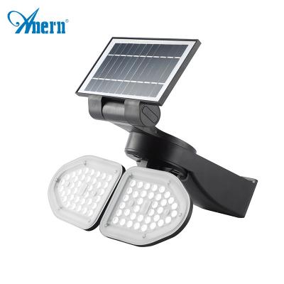 China Wide Angle Lighting 2 Heads Road Lamp Adjustable Solar Motion Sensor Waterproof Solar Light for sale