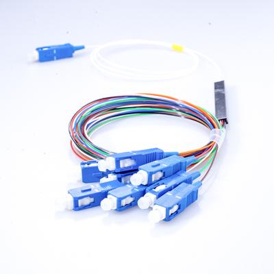 China Factory Customization Best Price FTTH/FTTA/FTTX Mini Fiber Optic PLC Splitter 1x2 1x4 1x8 1x16 1x32 SC UPC APC Steel Tube Type Splitter for sale