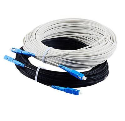 China FTTH Ftth Indoor/Outdoor 1 2 Core 2mm*5mm FRP Cable Fiber Optic Patch Cord SC APC UPC G657A LSZH Fiber Optic Steel Wire Drop Cable Ftth for sale