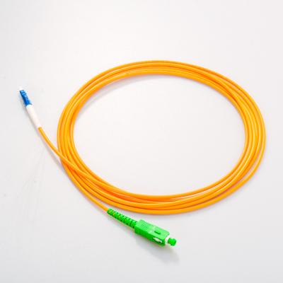 China PVC Factory Hot Sale 3M Singlemode Simplex LC/UPC (LSZH Negotiable) to SC/APC 3.0mm Fiber Optic Jumper for sale