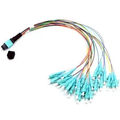 China Telecom/Customization LC Fiber Optic Patch Cord Om3 om4 OM5 8/12/24f G657a1 MPO/MTP Data Center MPO Factory for sale