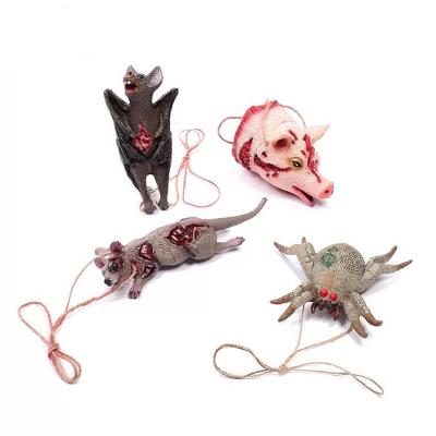 China Horror Halloween Decoration Bloody Props Spoof Chain Haunted House Bloody Animal Hanging Decoration Toys Site Layout Props for sale