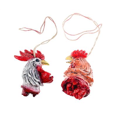 China Evade 2021 Amazon Glue Halloween Decoration The Head Of Hen Rooster Head Pendant Props Outdoor Horror Decoration for sale